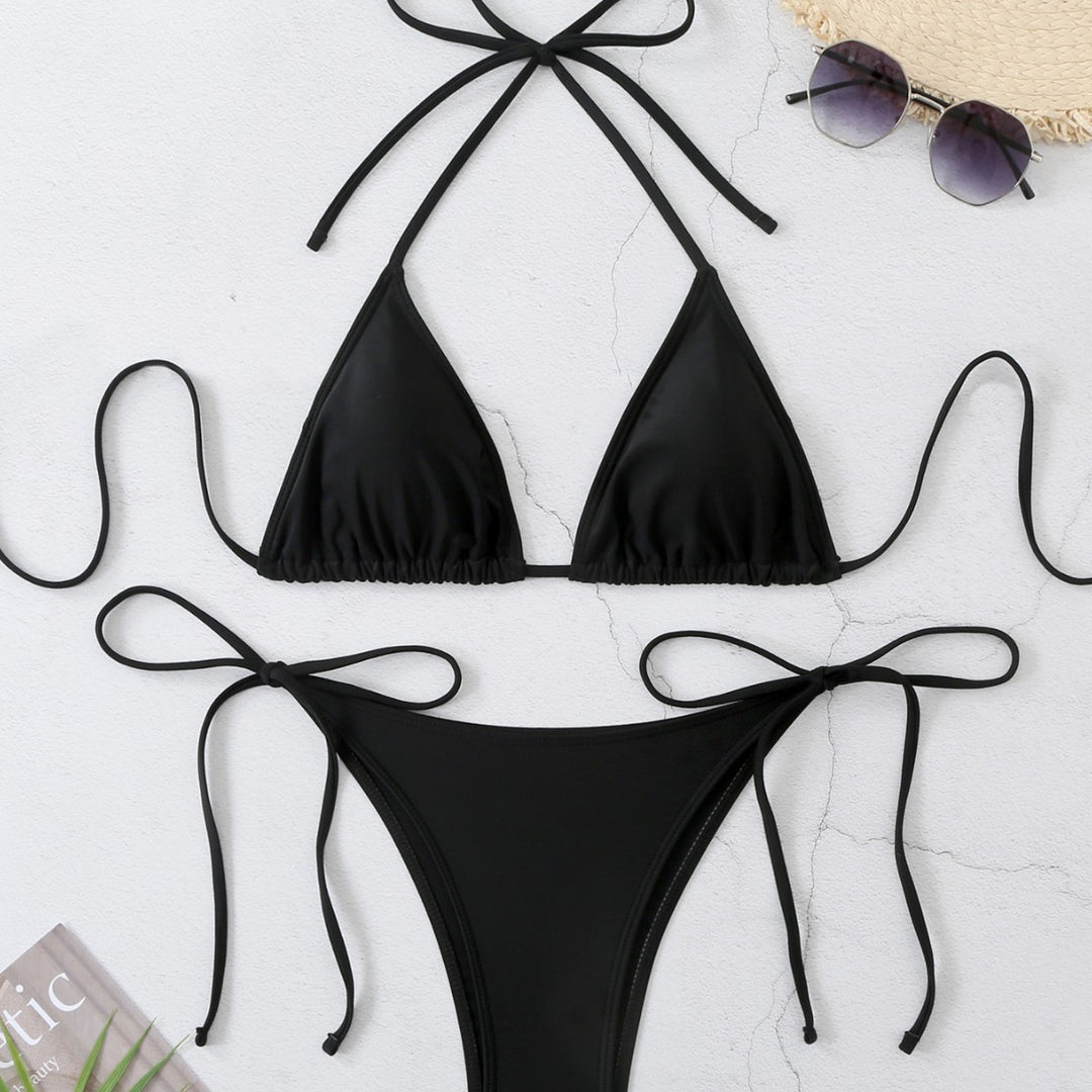 Dame bikini sæt med justerbare stropper og sideknuder Stilla