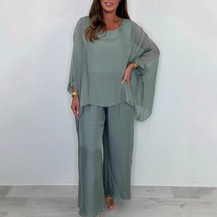 Dame Elegant To-delt Outfit med flydende snit og bredt ben Stilla