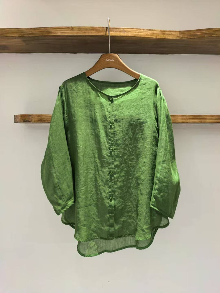 Femme Let Knaplukning Tunika-Bluse Stilla