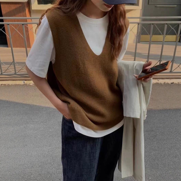Kvindernes stilfulde sweater med V-hals og løs pasform Stilla