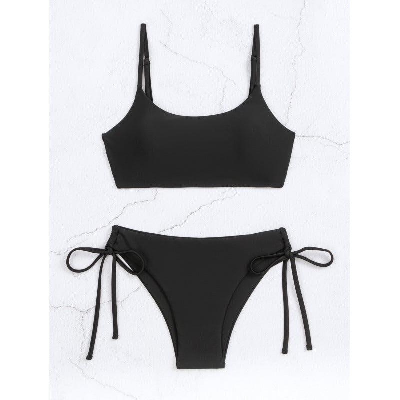 Dame sport-bikini med højt skåret trusser og justerbare stropper Skovae