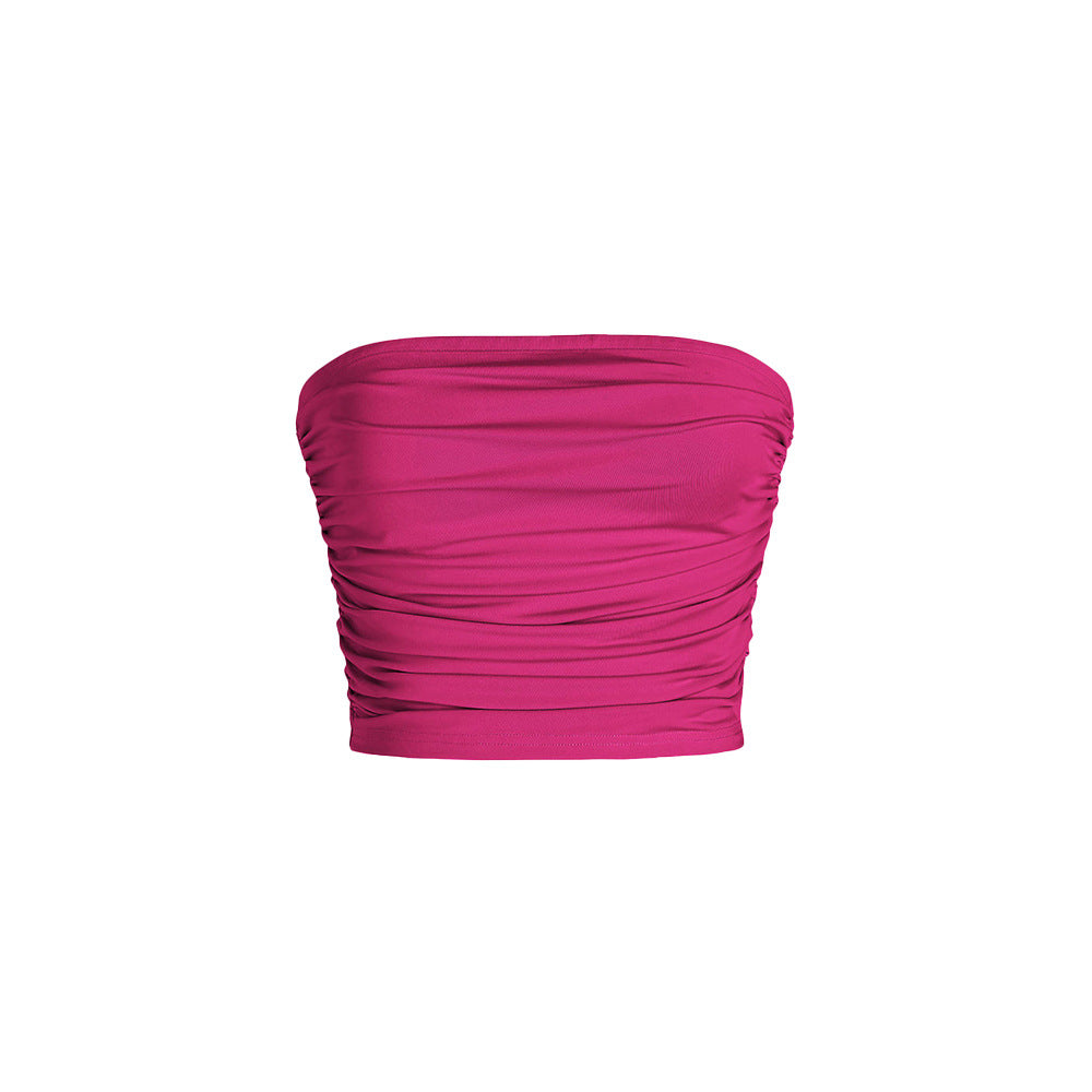 Kvindernes bandeau top med flæse detaljer og elastisk talje Stilla