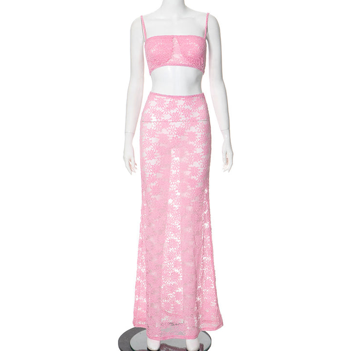 Dame Elegant Spids-Bikini-Sæt med lang Maxi-Nederdel og Strop-top Stilla