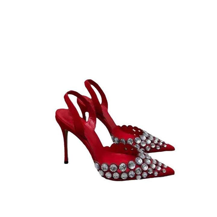 Femme Elegant Strass-besatte Slingback-hæle Stilla