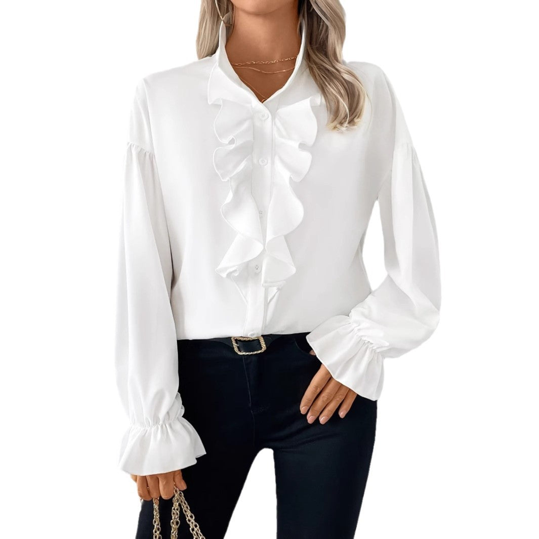 Femme Rynket bluse med klokkeærmer Stilla