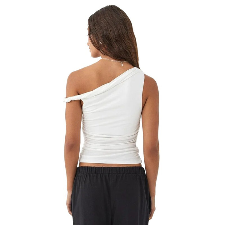 Dame asymmetrisk rynket top Stilla
