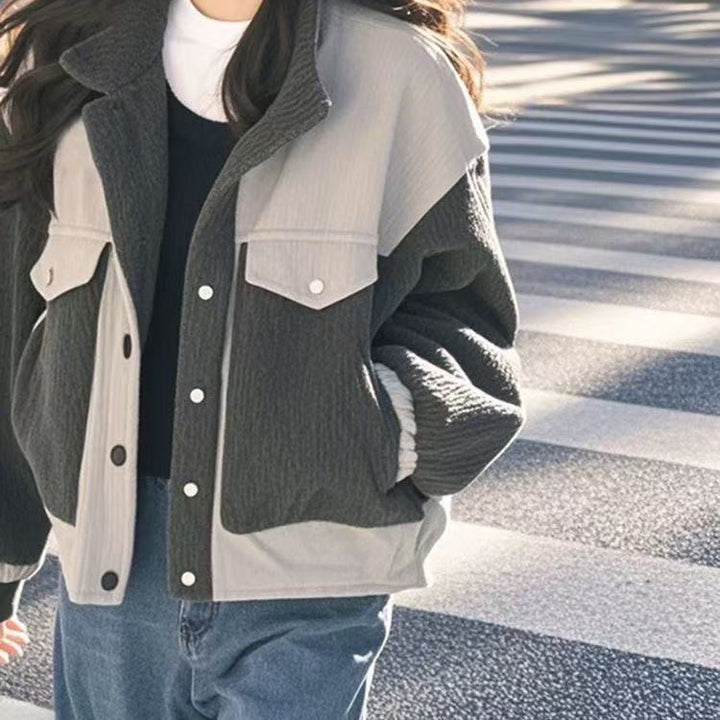 Damerne fashionable, oversized fleecejakke med struktureret design Stilla