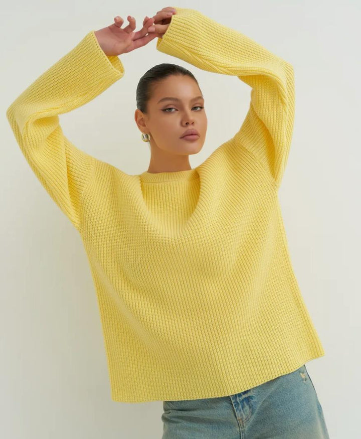 Dame Oversized Strikpullover med struktureret design og afslappet pasform Stilla