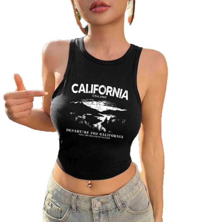 Dame Crop-Top med kreativt California-design Skovae