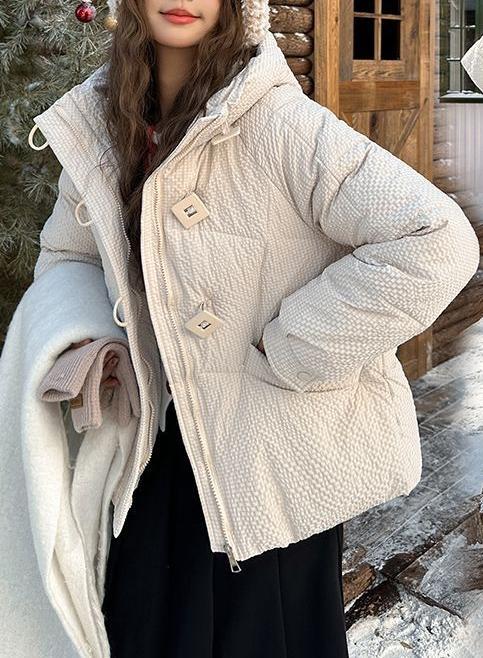 Dame Puffy Vinterjakke med Hætte og Dekorative Knapper Stilla