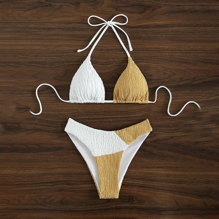 Dame bikini sæt med raffineret ruffles design og høj benudskæring Stilla
