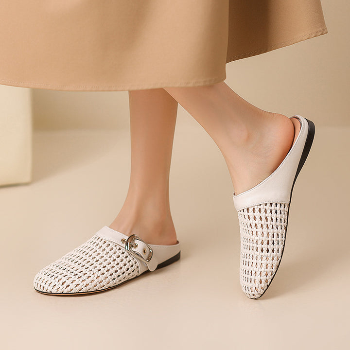 Femme Vævet Slide Mules med justerbart spænde-detalje  Stilla