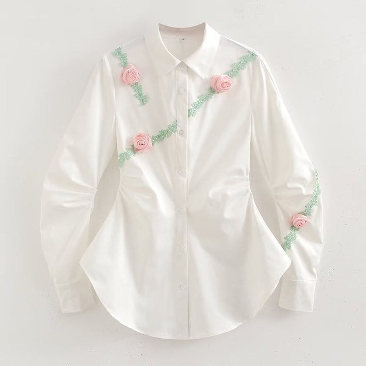 Femme Broderet Button-Up-Skjorte Stilla