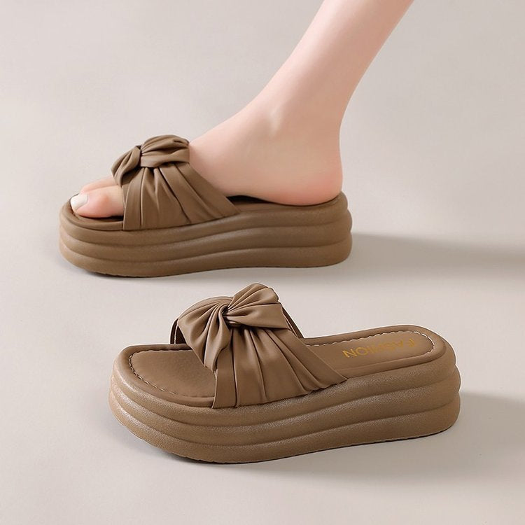 Dame elegante platform-sandaler med moderne knude-design og polstret sål Stilla