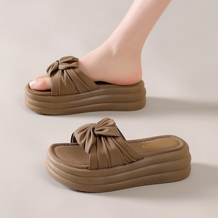 Dame elegante platform-sandaler med moderne knude-design og polstret sål Stilla