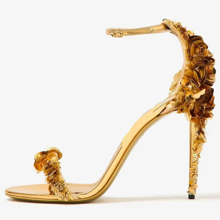 Femme Højhælede Sandaler med florale udsmykninger Stilla