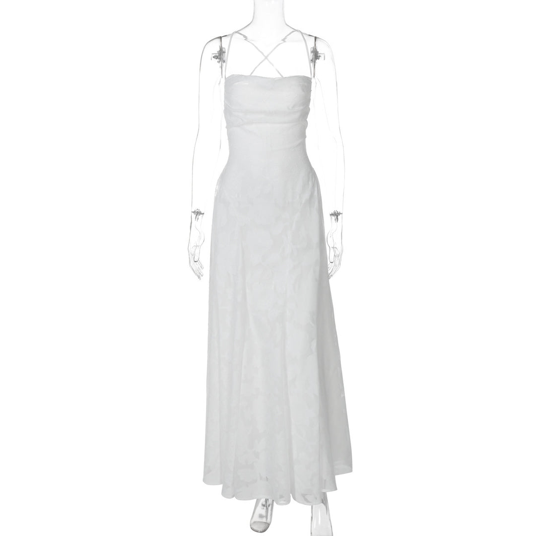 Dame Elegant aftenkjole med fine blomsterprint og raffinerede detaljer Stilla