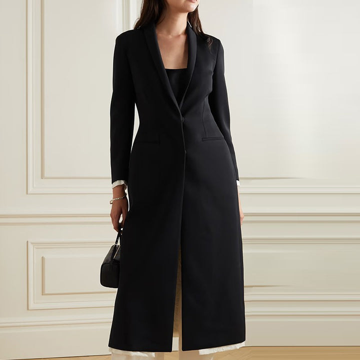 Dame elegant duffel frakke med stilfuld revers Stilla