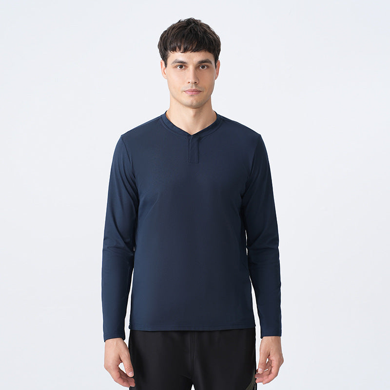 Herren Langarmshirt med komfortabel krave og innovativ materialeteknologi Stilla