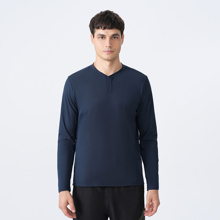 Herren Langarmshirt med komfortabel krave og innovativ materialeteknologi Stilla
