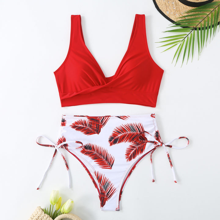 Dame Bikini-sæt med moderne højskæring og raffinerede bindebånd Stilla