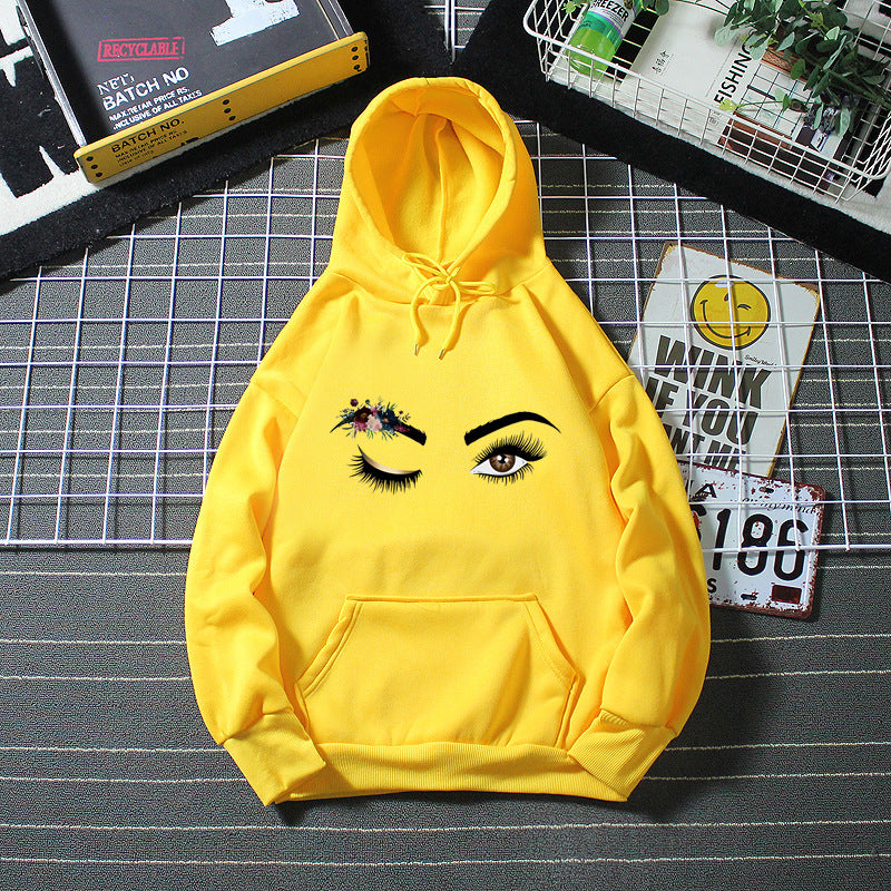 Dame Hoodie med Kreativt Øje Motiv Skovae