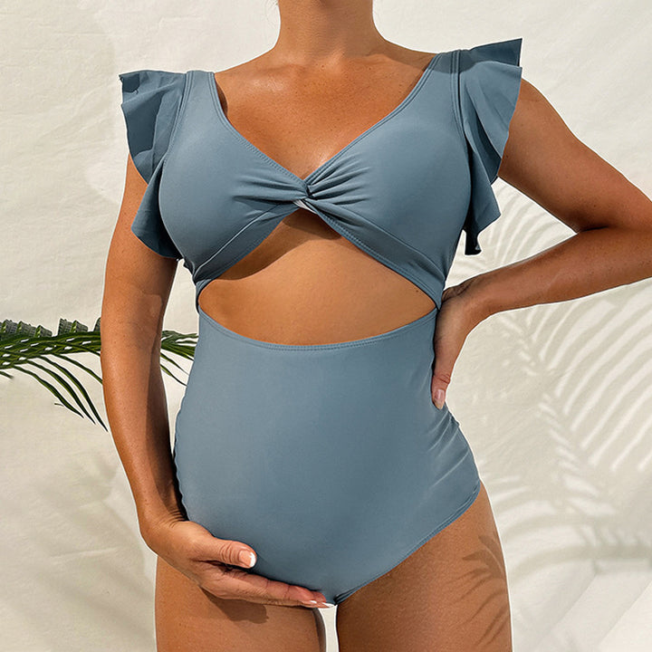 Dame Cut-Out Bikini med flæsedetaljer Skovae
