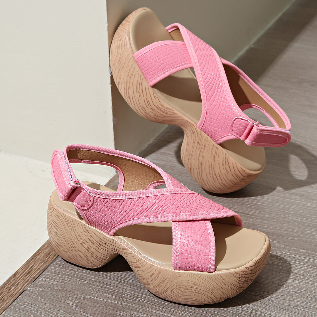 Dame mode kile sandaler med struktureret overmateriale og justerbar rem Stilla