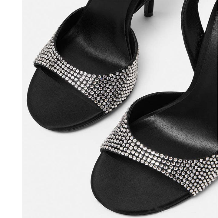 Dame High-Stiletto Sandaler med strassdekoration og ankelrem Stilla