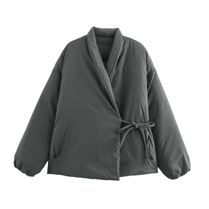 Femme Wrap Stil Pufferjakke Stilla