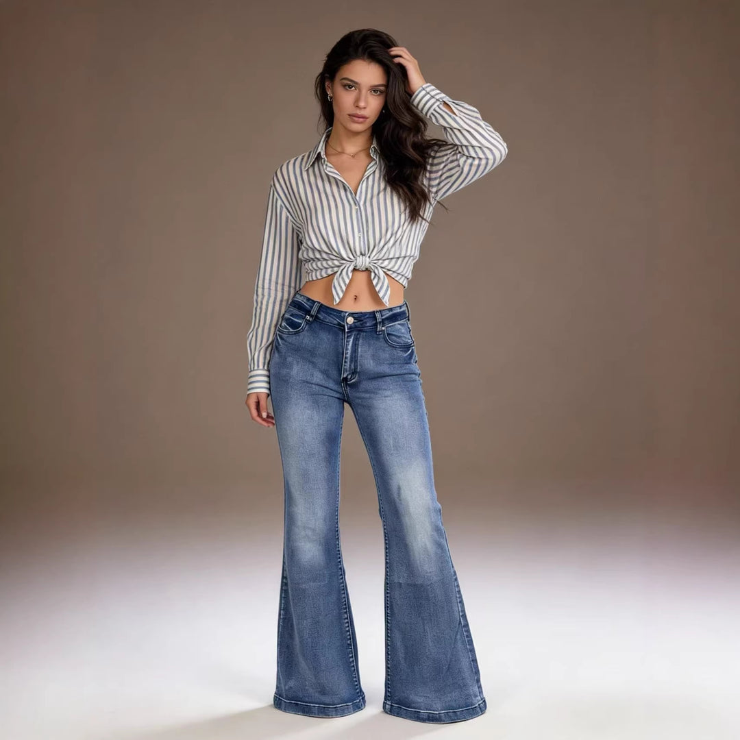Damer elegant cropped top med puffærmer og vintage broderi Skovae