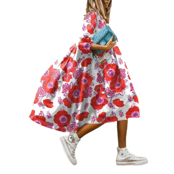 Dame Elegant Maxikjole med kunstnerisk blomsterdesign Stilla