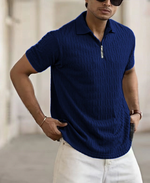 Herrer Struktur Polo Shirt Stilla