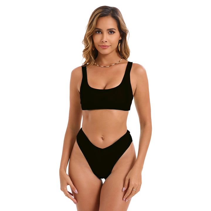 Dame Geometrisk Tryk Højskåret Bikini Sæt Stilla