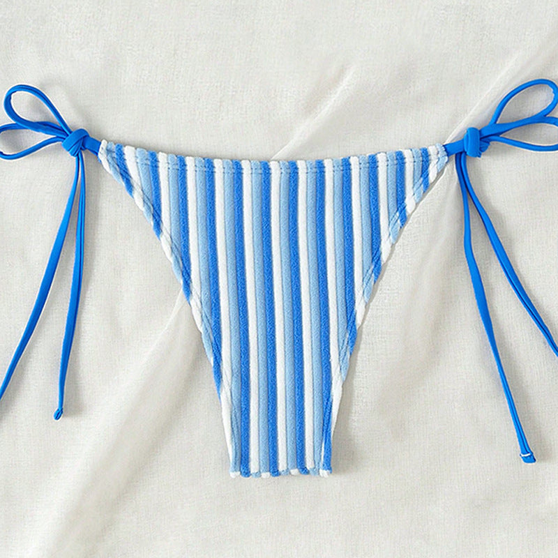 Dame bikini underdel med justerbare sløjfer og stribet design Stilla