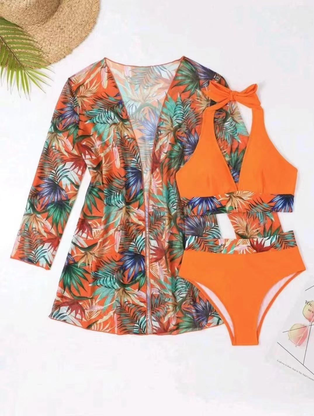 Dame badedragt sæt med blomstrede kaftan Stilla