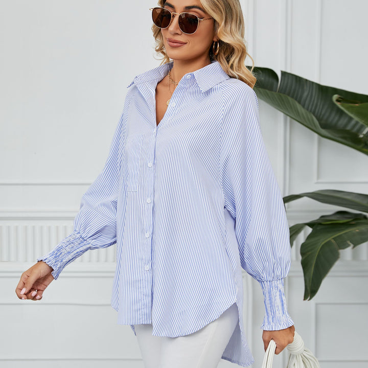 Damer casual oversized skjorte med striber Stilla
