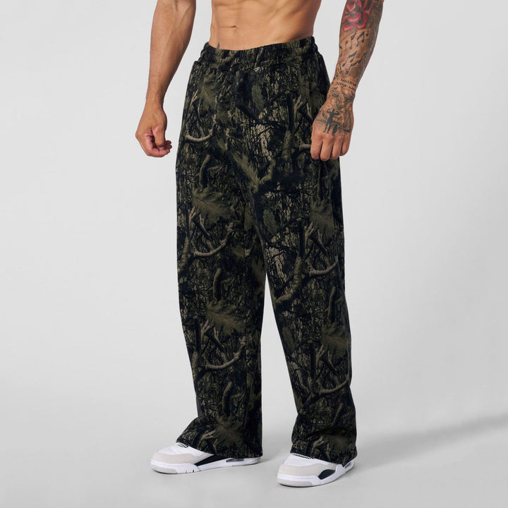 Herre fritidsbukser i moderne camouflage-design med elastisk talje Stilla