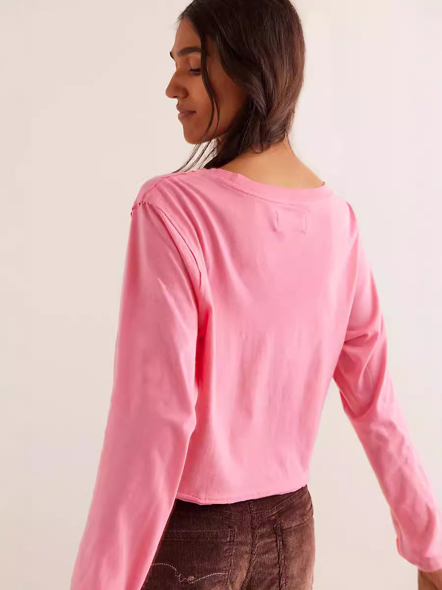 Damer Cropped Langærmet top med afslappet pasform Stilla