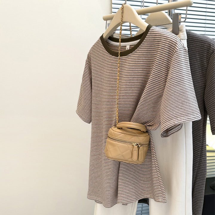 Femme Stribet Fritids-T-Shirt Stilla