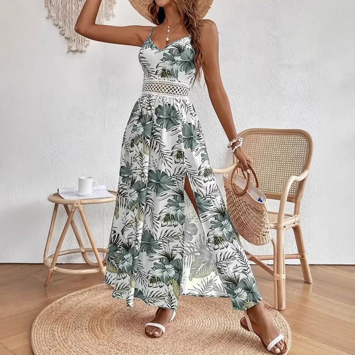 Dame Tropisk Floral Maxikjole Stilla