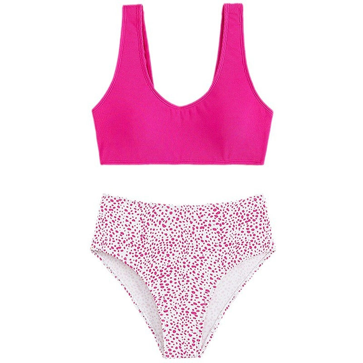 Dame bikini-sæt med højtaljede bukser og sporty top Stilla
