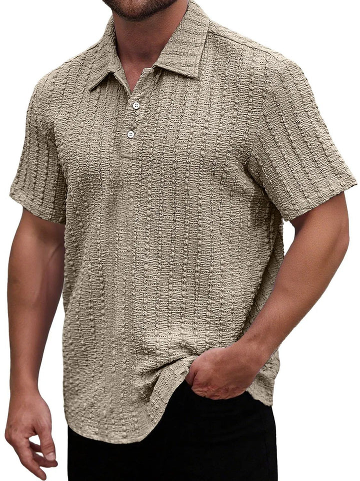 Herrer Struktur Kortærmet Poloshirt Stilla