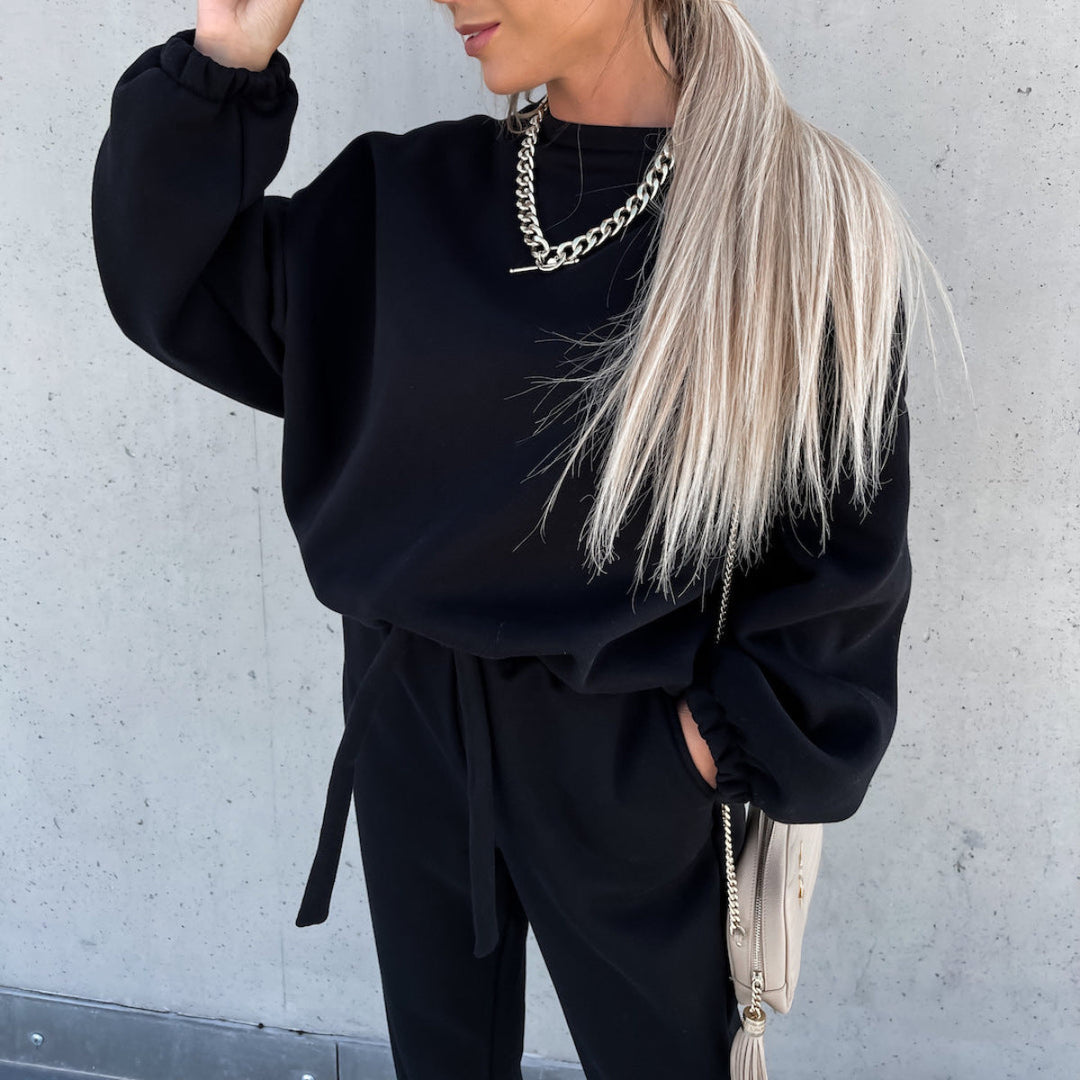 Stilla | Moderigtigt ensfarvet sweatshirt casual sæt