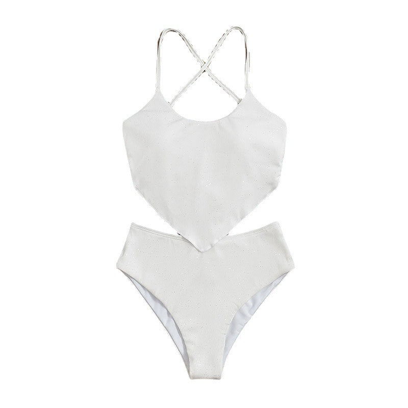 Dame højt skåret bikini-sæt med krydsbånd-design Skovae