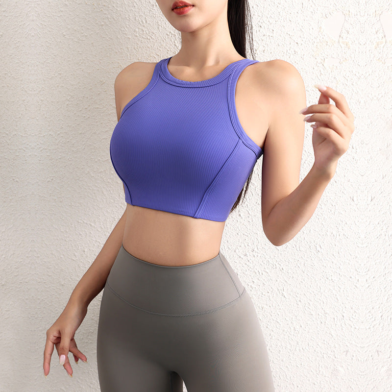 Dame Sporty Rib Crop Top med asymmetrisk design og høj komfort Stilla