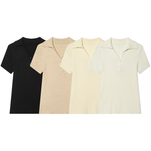 Dame Poloshirt med struktureret stof og eksklusiv krave Skovae