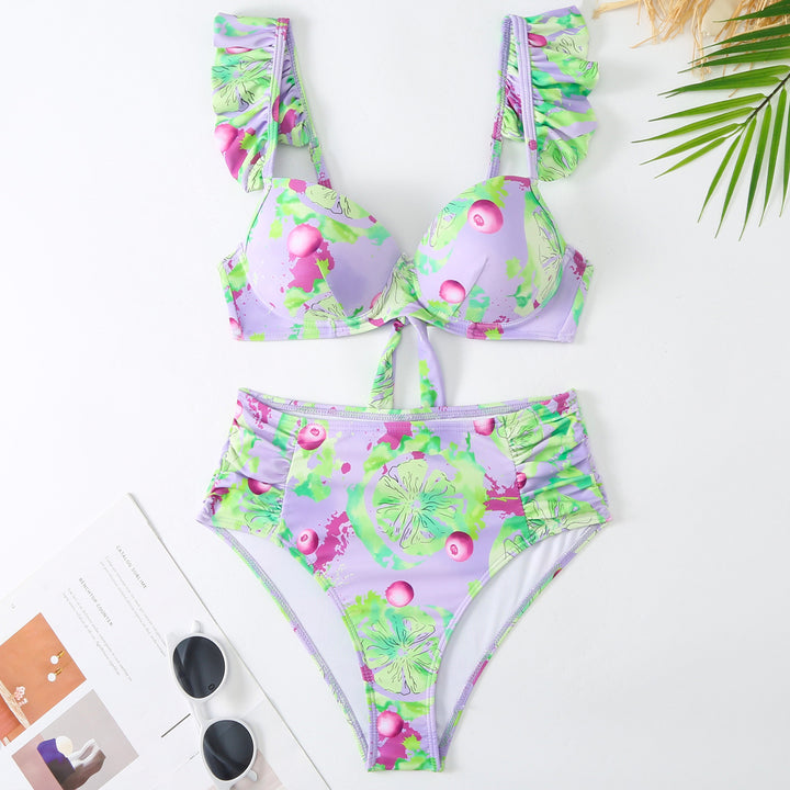 Dame bikini-sæt med blomstret top og maxi-nederdel Stilla