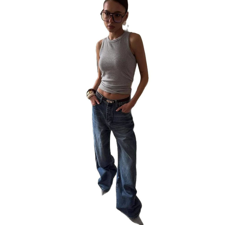 Kvinders brede jeans med høj talje og afslappet pasform Stilla