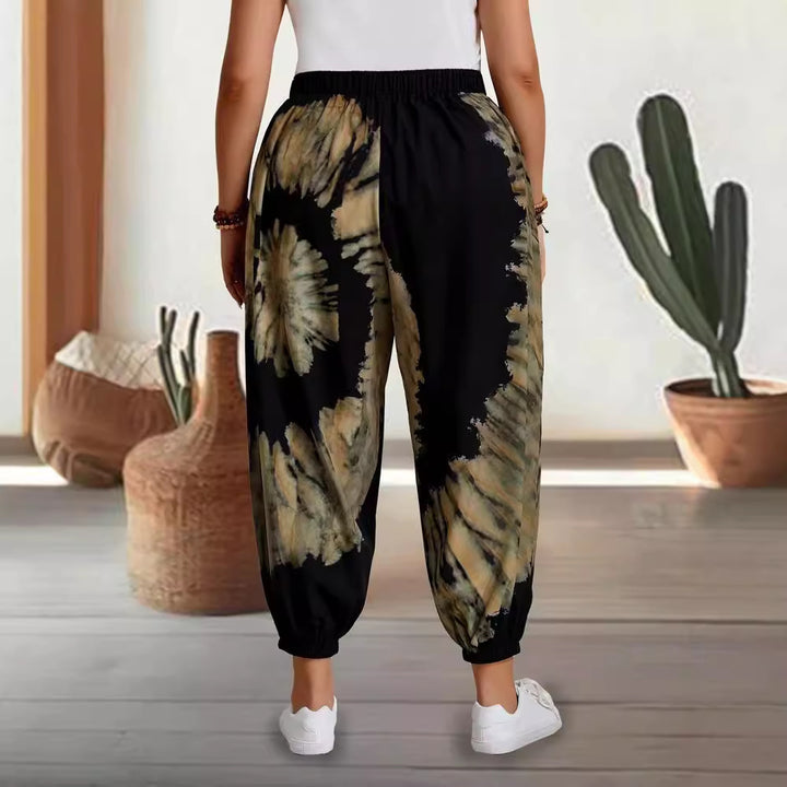 Dame Mode Baggy-Bukser med elastisk talje og trendy batikdesign Stilla